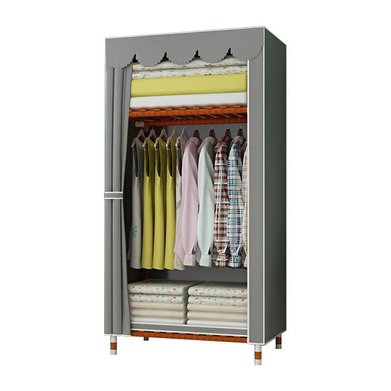 Modern Wardrobe with Solid Wood Frame Matte Finish Cabinet for Bedroom