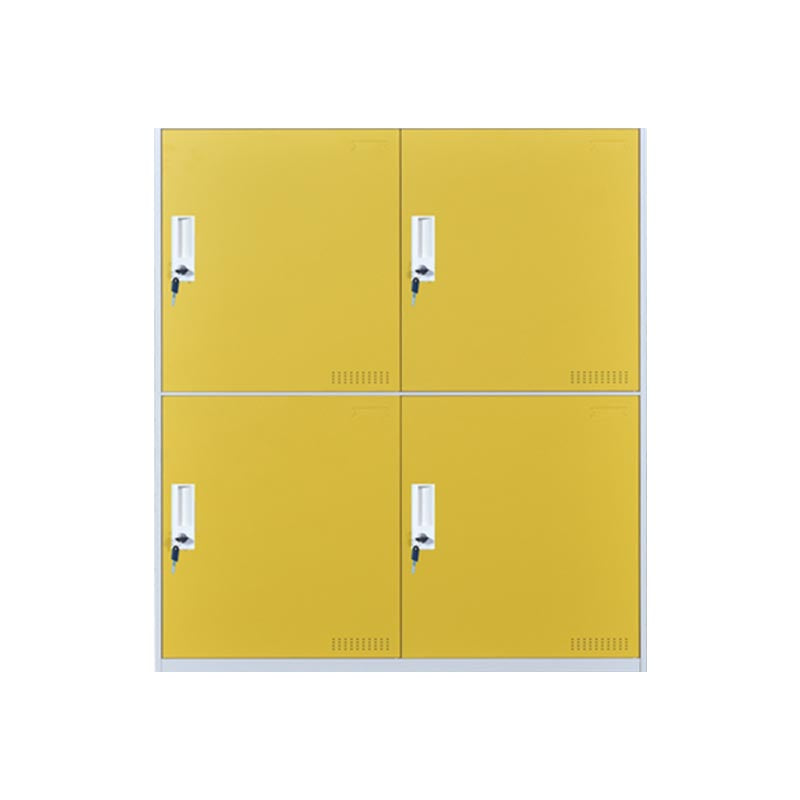 Modern Non-Hanging Armoire with Hinged Doors Matte Finish Storage Cabinet Yellow 4 Clearhalo 'Armoires & Wardrobes' 'armoires_wardrobes' 'Bedroom Furniture' 'furn' 'furn_armoires_wardrobes' 'Furniture' 6287534