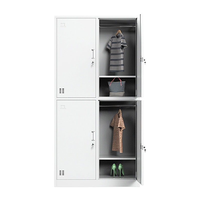 Gabinete de acero blanco con puertas con bisagras gabinete de almacenamiento moderno