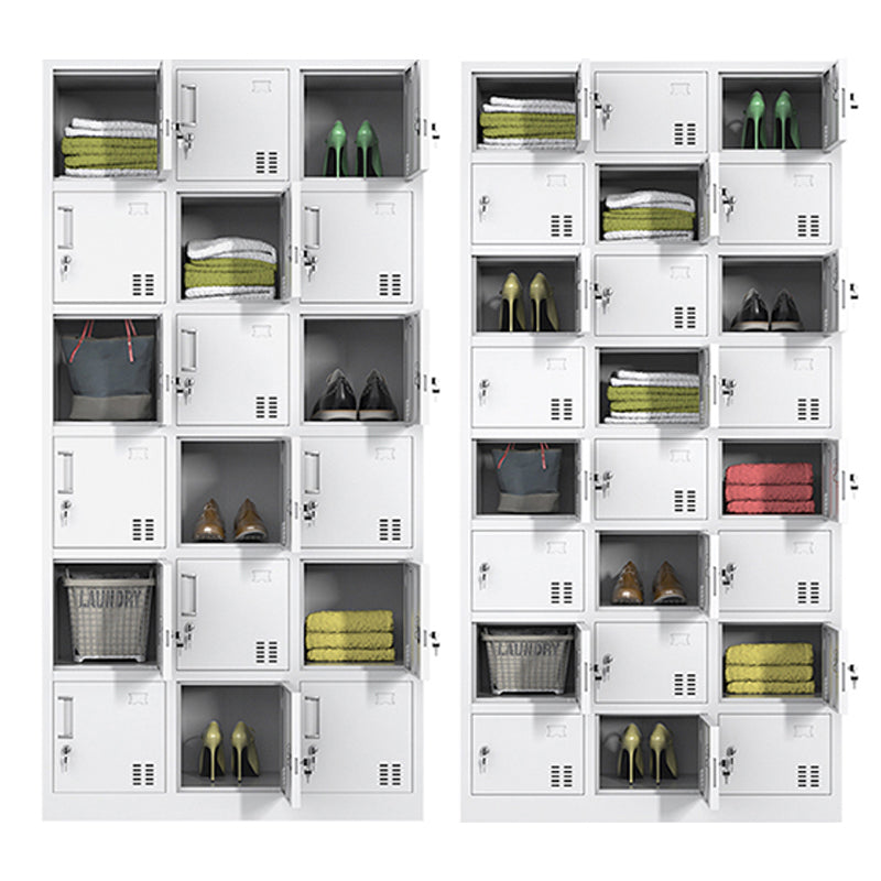 Gabinete de acero blanco con puertas con bisagras gabinete de almacenamiento moderno