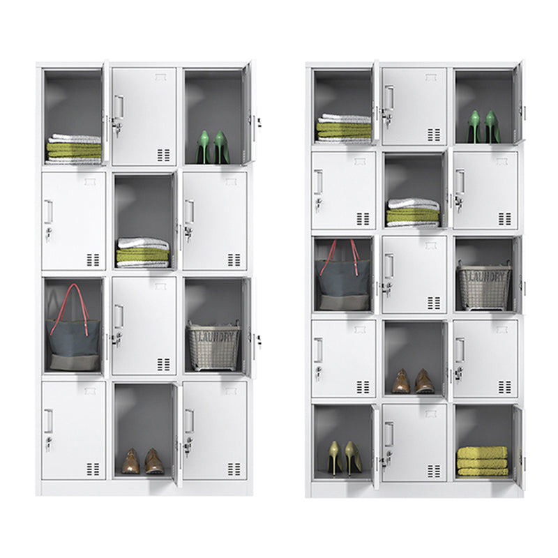 Gabinete de acero blanco con puertas con bisagras gabinete de almacenamiento moderno