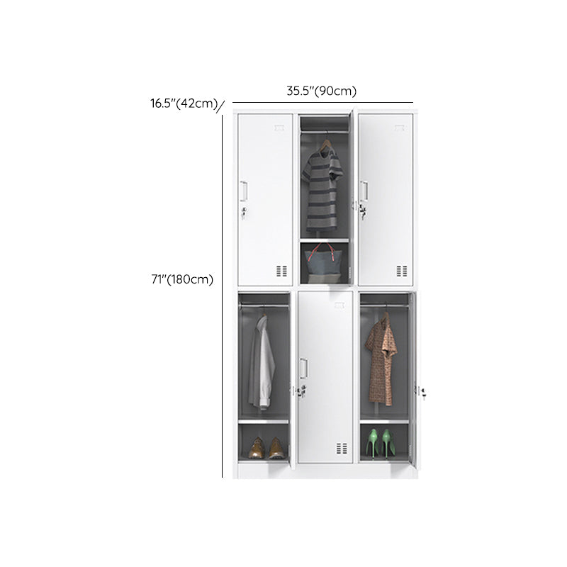 Gabinete de acero blanco con puertas con bisagras gabinete de almacenamiento moderno
