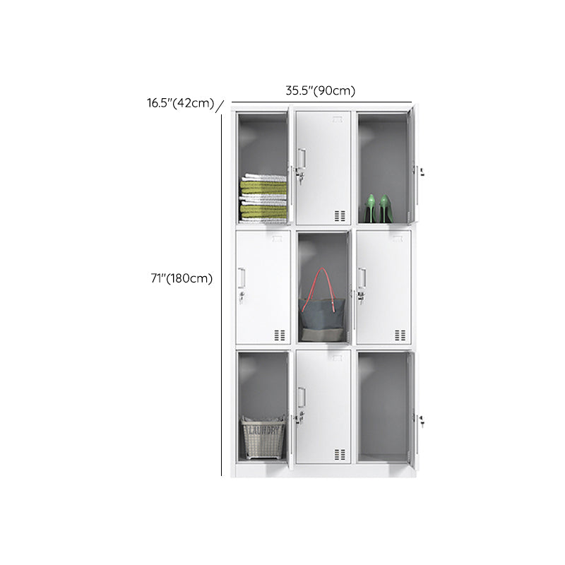 Gabinete de acero blanco con puertas con bisagras gabinete de almacenamiento moderno