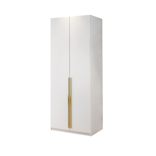 White Engineered Wood Wardrobe Modern Style Cabinet with Drawer
