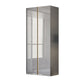 Gabinete de almacenamiento gris alto en brillo gabinete moderno con puertas con bisagras