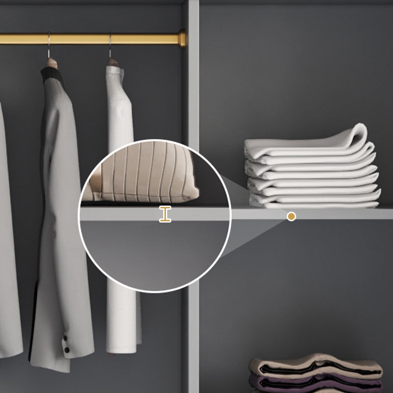 Gabinete de almacenamiento gris alto en brillo gabinete moderno con puertas con bisagras