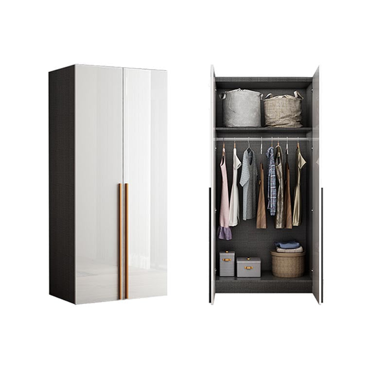 High Gloss White Modern Wardrobe Engineered Wood Storage Cabinet for Home 24"L x 22"W x 79"H Armoires & Wardrobes Clearhalo 'Armoires & Wardrobes' 'armoires_wardrobes' 'Bedroom Furniture' 'furn' 'furn_armoires_wardrobes' 'Furniture' 6287662