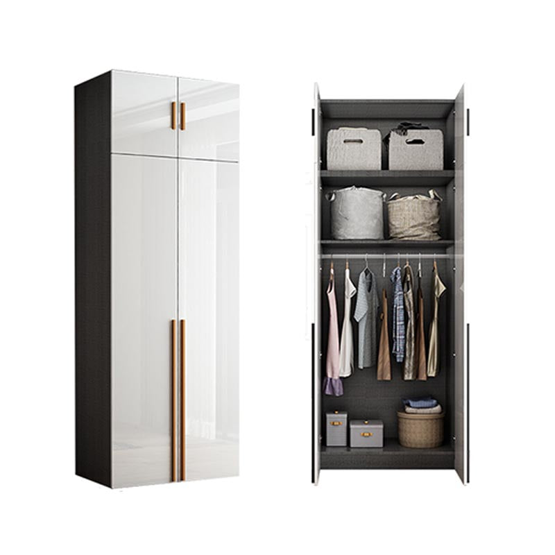 High Gloss White Modern Wardrobe Engineered Wood Storage Cabinet for Home 24"L x 22"W x 79"H Armories & Top Cabinet Clearhalo 'Armoires & Wardrobes' 'armoires_wardrobes' 'Bedroom Furniture' 'furn' 'furn_armoires_wardrobes' 'Furniture' 6287668