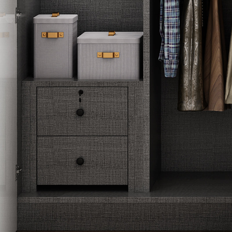 High Gloss White Modern Wardrobe Engineered Wood Storage Cabinet for Home Clearhalo 'Armoires & Wardrobes' 'armoires_wardrobes' 'Bedroom Furniture' 'furn' 'furn_armoires_wardrobes' 'Furniture' 6287676