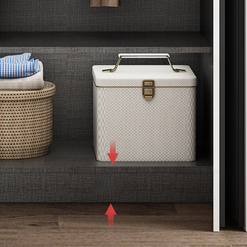 High Gloss White Modern Wardrobe Engineered Wood Storage Cabinet for Home Clearhalo 'Armoires & Wardrobes' 'armoires_wardrobes' 'Bedroom Furniture' 'furn' 'furn_armoires_wardrobes' 'Furniture' 6287677