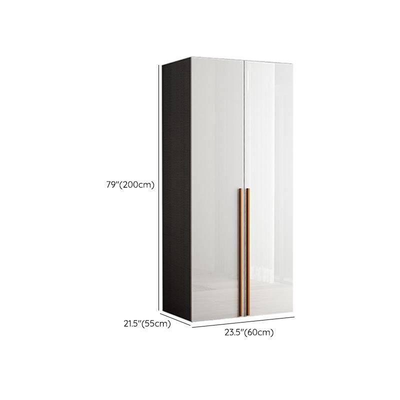 High Gloss White Modern Wardrobe Engineered Wood Storage Cabinet for Home Clearhalo 'Armoires & Wardrobes' 'armoires_wardrobes' 'Bedroom Furniture' 'furn' 'furn_armoires_wardrobes' 'Furniture' 6287680