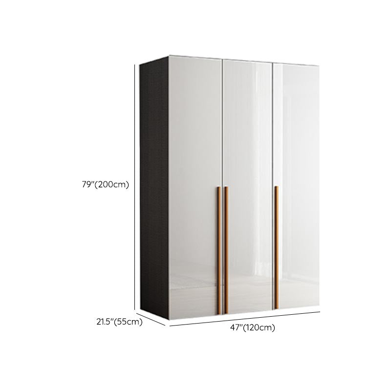 High Gloss White Modern Wardrobe Engineered Wood Storage Cabinet for Home Clearhalo 'Armoires & Wardrobes' 'armoires_wardrobes' 'Bedroom Furniture' 'furn' 'furn_armoires_wardrobes' 'Furniture' 6287682