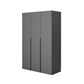 Modern Gray Storage Cabinet with Hinged Doors Faux Wood Cabinet for Bedroom