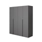 Modern Gray Storage Cabinet with Hinged Doors Faux Wood Cabinet for Bedroom