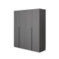 Modern Gray Storage Cabinet with Hinged Doors Faux Wood Cabinet for Bedroom