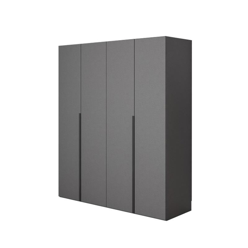 Modern Gray Storage Cabinet with Hinged Doors Faux Wood Cabinet for Bedroom
