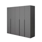 Modern Gray Storage Cabinet with Hinged Doors Faux Wood Cabinet for Bedroom