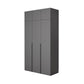 Modern Gray Storage Cabinet with Hinged Doors Faux Wood Cabinet for Bedroom