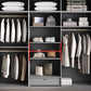 Modern Gray Storage Cabinet with Hinged Doors Faux Wood Cabinet for Bedroom