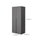 Modern Gray Storage Cabinet with Hinged Doors Faux Wood Cabinet for Bedroom