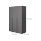 Modern Gray Storage Cabinet with Hinged Doors Faux Wood Cabinet for Bedroom