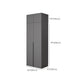 Modern Gray Storage Cabinet with Hinged Doors Faux Wood Cabinet for Bedroom