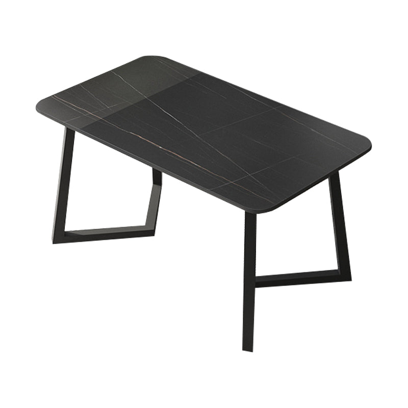 Metal Dinette Set with Faux Leather Chairs 1/2/5/7 Pieces Black Stone Dining Table Set