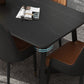 Metal Dinette Set with Faux Leather Chairs 1/2/5/7 Pieces Black Stone Dining Table Set