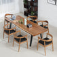 Industrial Brown Wood Dining Table Set 1/2/5/7 Pieces Wooden Dinette Set for Home