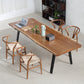 Industrial Brown Wood Dining Table Set 1/2/5/7 Pieces Wooden Dinette Set for Home