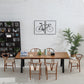 Industrial Brown Wood Dining Table Set 1/2/5/7 Pieces Wooden Dinette Set for Home