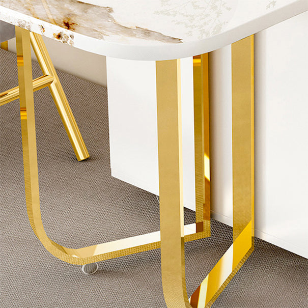 モダンな焼結ストーンダイニングテーブルセット1/3/5/7 PCS折りたたみテーブルと椅子