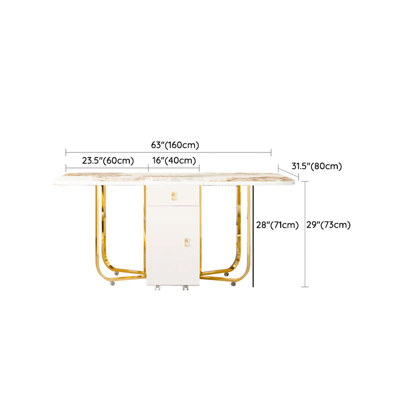 モダンな焼結ストーンダイニングテーブルセット1/3/5/7 PCS折りたたみテーブルと椅子