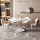 Round Dining Table Set 1/5/7 Pcs Sintered Stone Top Table and Upholstered Chairs