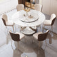 Round Dining Table Set 1/5/7 Pcs Sintered Stone Top Table and Upholstered Chairs