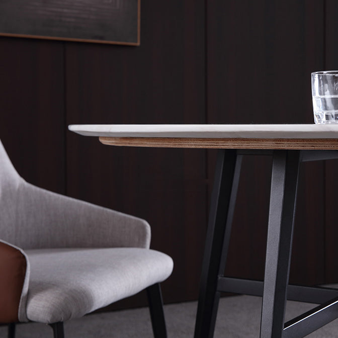 Modern Round Stone Dining Set 1/2/3/4 Pieces Dining Table Set with Padded Chairs Clearhalo 'Dining Room Sets' 'Dining Tables & Seating' 'dining_room_set' 'furn' 'furn_dining_room_set' 'Furniture' 'Kitchen & Dining Furniture' 6288054
