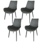 Contemporary Dining Set 1/4/5/7 Pcs Black Sintered Stone Dining Table and Armless Chairs
