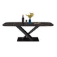 Contemporary Dining Set 1/4/5/7 Pcs Black Sintered Stone Dining Table and Armless Chairs