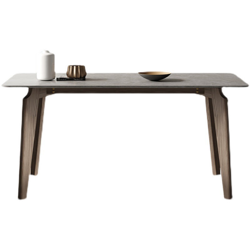 Tavolo da pranzo in pietra grigio moderno con sedie in legno 1/2/4/5/6 pezzi set da pranzo