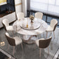 Sintered Stone Dining Table Set 1/4/5/7 Pcs Round Dining Table and Upholstered Chairs Clearhalo 'Dining Room Sets' 'Dining Tables & Seating' 'dining_room_set' 'furn' 'furn_dining_room_set' 'Furniture' 'Kitchen & Dining Furniture' 6288100