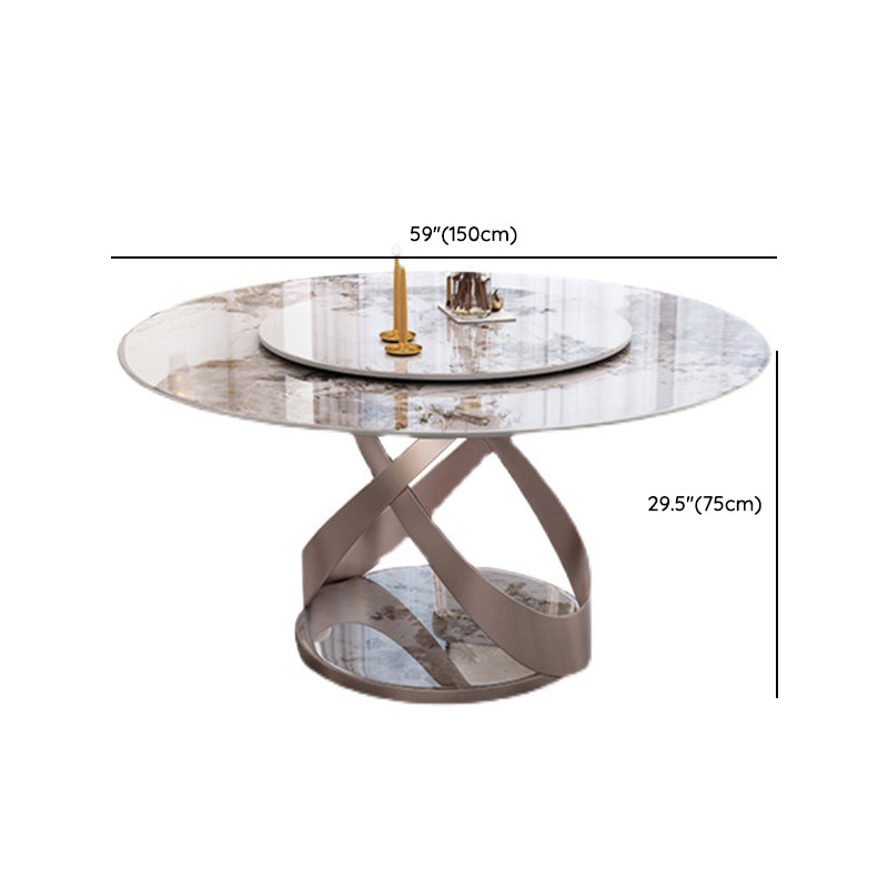 Sintered Stone Dining Table Set 1/4/5/7 Pcs Round Dining Table and Upholstered Chairs Clearhalo 'Dining Room Sets' 'Dining Tables & Seating' 'dining_room_set' 'furn' 'furn_dining_room_set' 'Furniture' 'Kitchen & Dining Furniture' 6288111