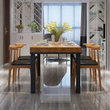 Moderno 1/5 pezzi set da pranzo tavolo da pranzo in legno rettangolare per fast food ristorante