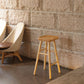 Modern Backless Contoured Seat Solid Wood Bar Stool for Restaurant