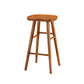 Modern Backless Contoured Seat Solid Wood Bar Stool for Restaurant