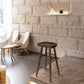 Modern Backless Contoured Seat Solid Wood Bar Stool for Restaurant