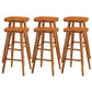Modern Backless Contoured Seat Solid Wood Bar Stool for Restaurant