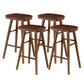 Modern Backless Contoured Seat Solid Wood Bar Stool for Restaurant