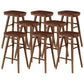 Modern Backless Contoured Seat Solid Wood Bar Stool for Restaurant