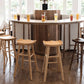 Modern Backless Contoured Seat Solid Wood Bar Stool for Restaurant