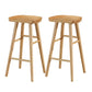 Modern Backless Contoured Seat Solid Wood Bar Stool for Restaurant